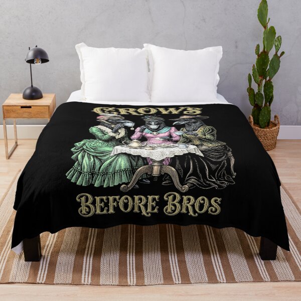 Item preview, Crows Before Bros Funny Feminist Vintage Raven Ladies Tea designed and sold by GrandeDuc.