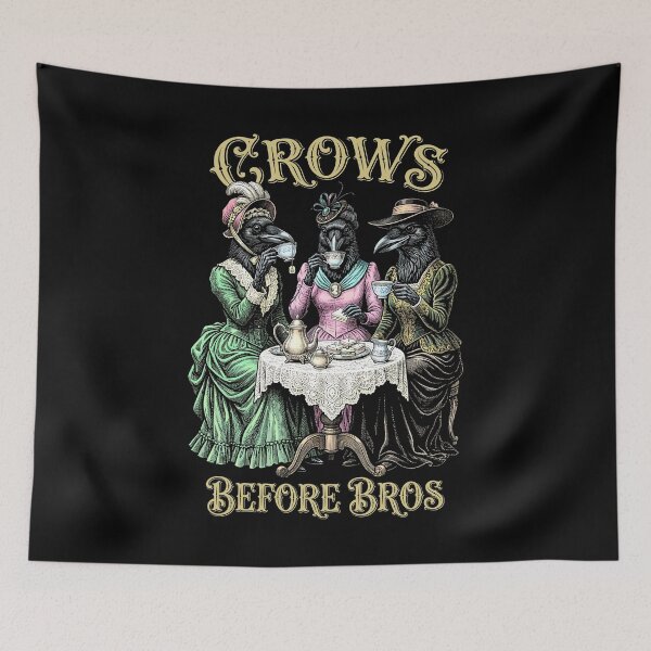 Item preview, Crows Before Bros Funny Feminist Vintage Raven Ladies Tea designed and sold by GrandeDuc.