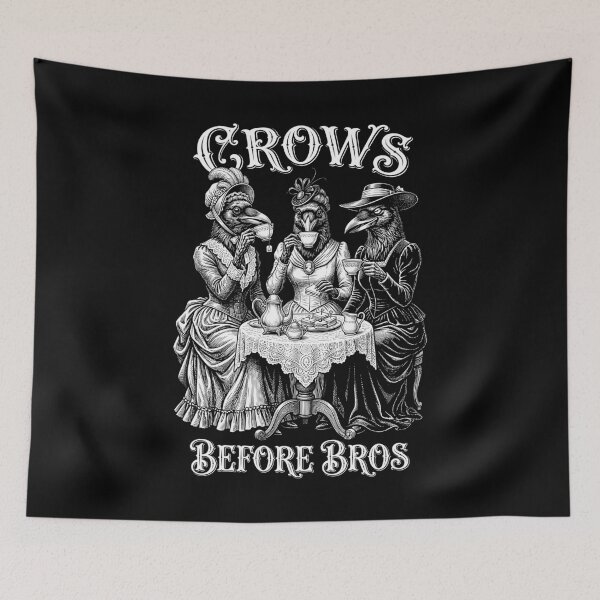 Item preview, Crows Before Bros Funny Feminist Vintage Raven Ladies Tea designed and sold by GrandeDuc.