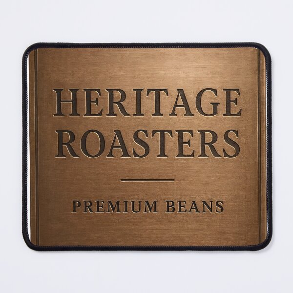 Item preview, A copper plaque with the words Heritage Roasters on it on transparent background designed and sold by Creative88Art.