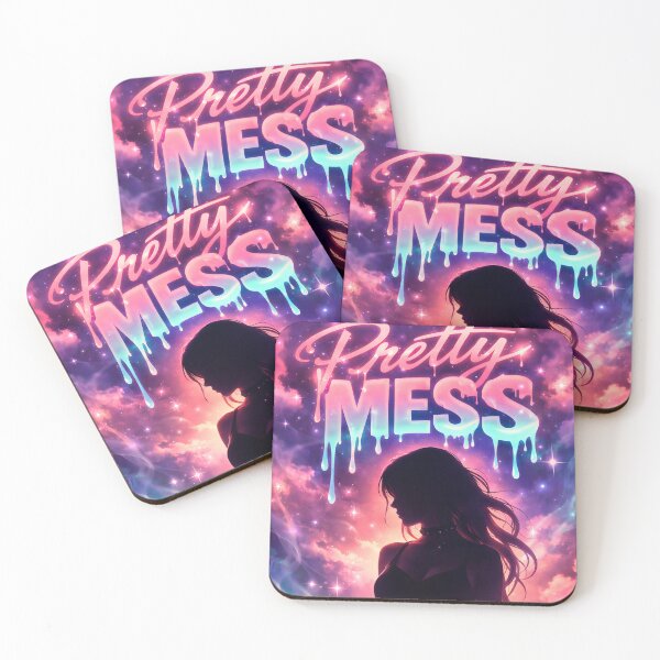 Item preview, Pretty Mess – Cosmic Aesthetic Neon Quote Art designed and sold by Luvahawb.