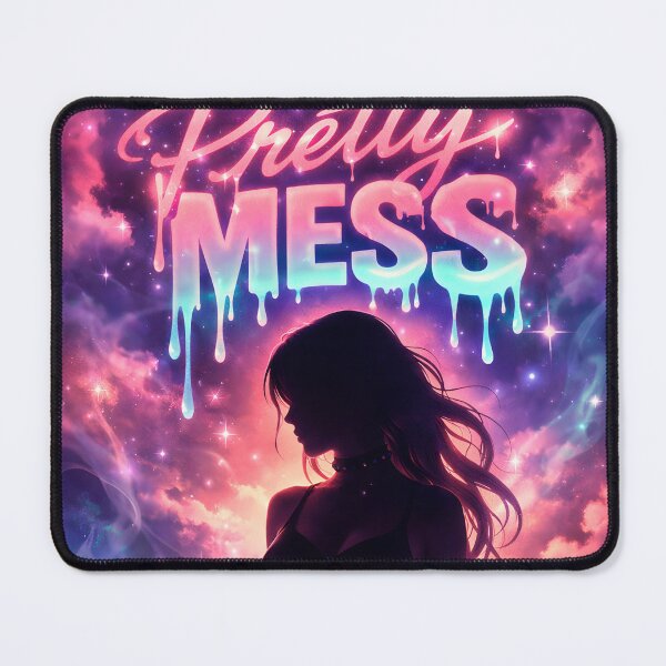 Item preview, Pretty Mess – Cosmic Aesthetic Neon Quote Art designed and sold by Luvahawb.