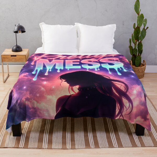 Item preview, Pretty Mess – Cosmic Aesthetic Neon Quote Art designed and sold by Luvahawb.