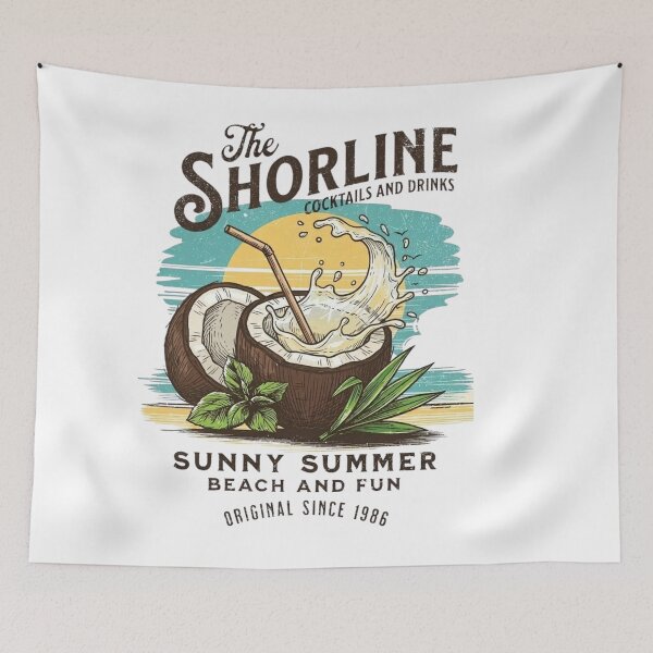 Item preview, Sunny Summer Coconut Cocktail – Tropical Beach Vibes Design designed and sold by inkalchemyco.