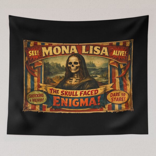 Item preview, Mona Lisa Carnival Sideshow Skull Enigma Banner designed and sold by dragonmotor7.