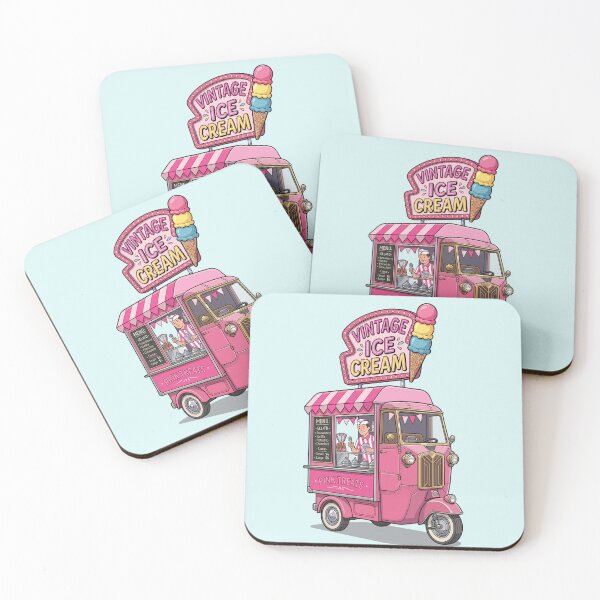 Item preview, Vintage Pink Ice Cream Truck Retro Gelato designed and sold by capricedefille.