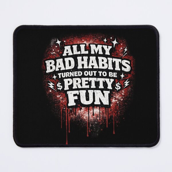 Item preview, All My Bad Habits Pretty Fun Funny Streetwear Graphic Shirt designed and sold by Sunny Flamingo Studio.