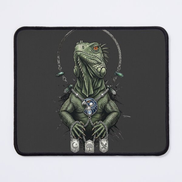Item preview, Iguana Warrior with Necklace Art designed and sold by LittleLoopArt.