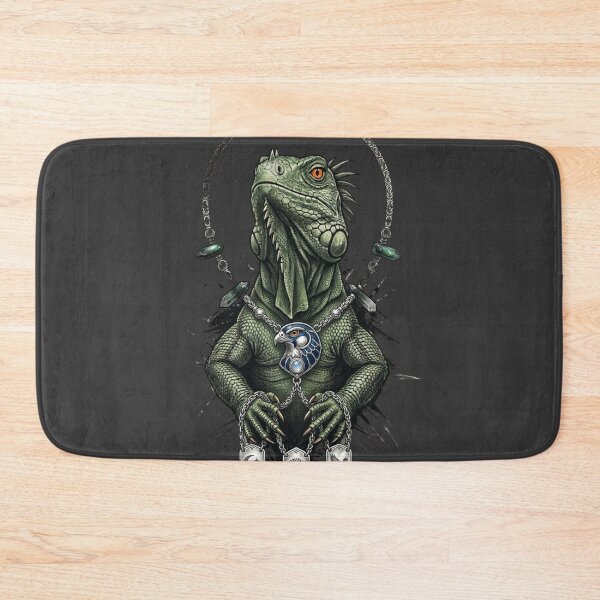 Item preview, Iguana Warrior with Necklace Art designed and sold by LittleLoopArt.