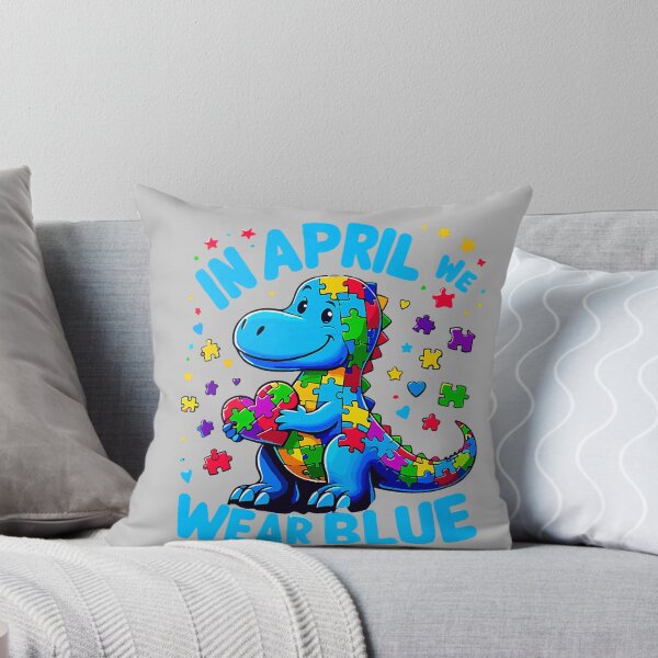 Item preview, Autism Awareness in April We Wear Blue T-Rex Dino designed and sold by mjohnson9.