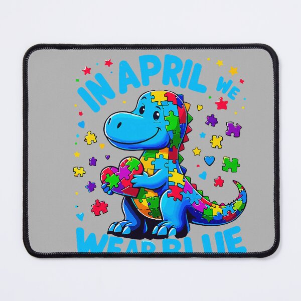 Item preview, Autism Awareness in April We Wear Blue T-Rex Dino designed and sold by GreggRoss.