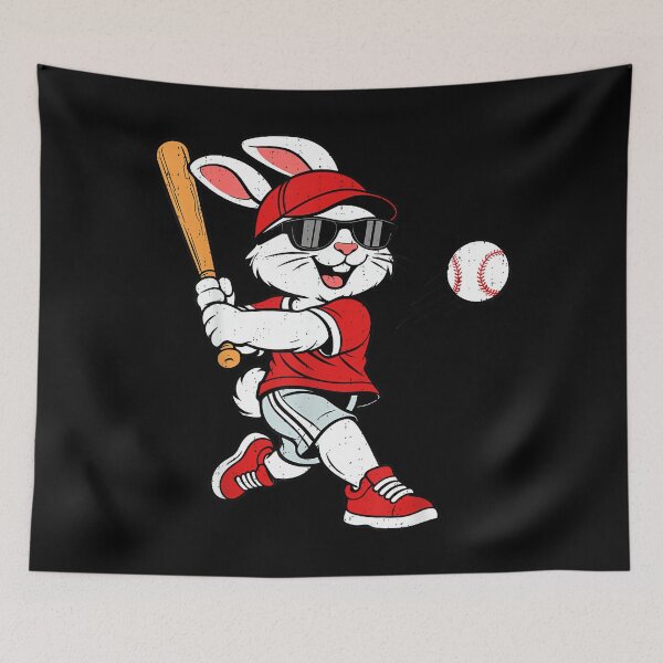 Item preview, Bunny Playing Baseball Easter Sports Men Boys designed and sold by PamQBennett.