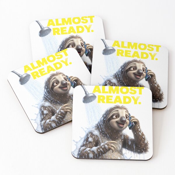 Item preview, Funny Sloth T-Shirt "Almost Ready" Shower Graphic Tee Unisex Zootopia Style Flash Gift designed and sold by CryptoCactus.
