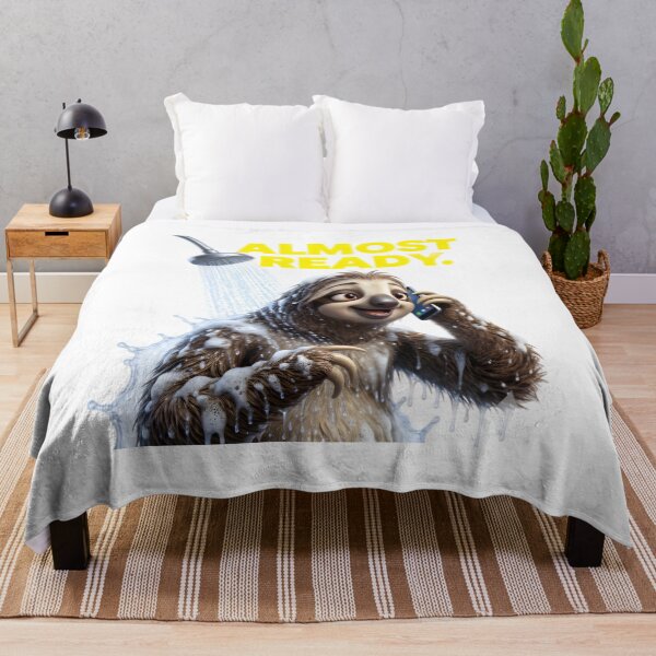 Item preview, Funny Sloth T-Shirt "Almost Ready" Shower Graphic Tee Unisex Zootopia Style Flash Gift designed and sold by CryptoCactus.