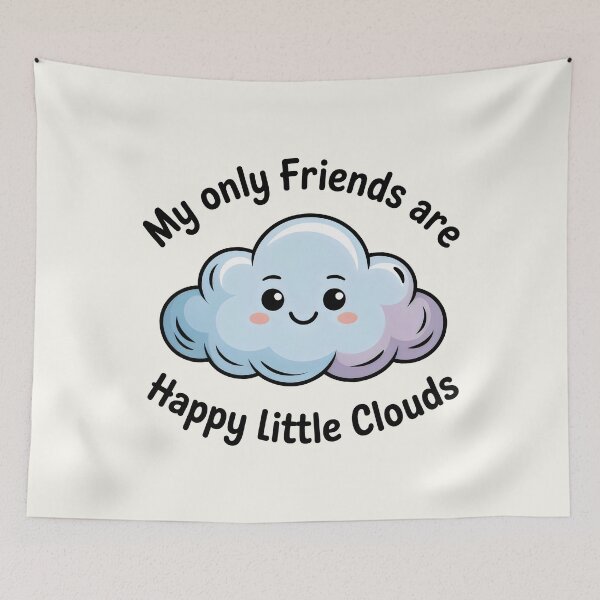 Item preview, Happy Little Clouds Kawaii Sky Illustration designed and sold by SplashTastic.