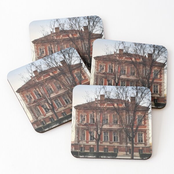 Item preview, Old Belgrade Architecture | Vintage Red Brick Mansion Serbia | Urban Decay Photography designed and sold by SergioMiklos.