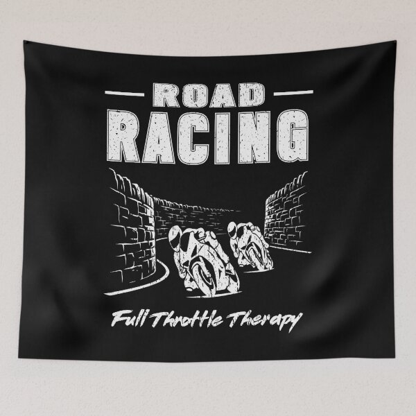 Item preview,  Road Racing Full Throttle Therapy Stone Walls Road Racer TT Style Motorcycle motorsport motorbike enthusiasts designed and sold by Jt41.