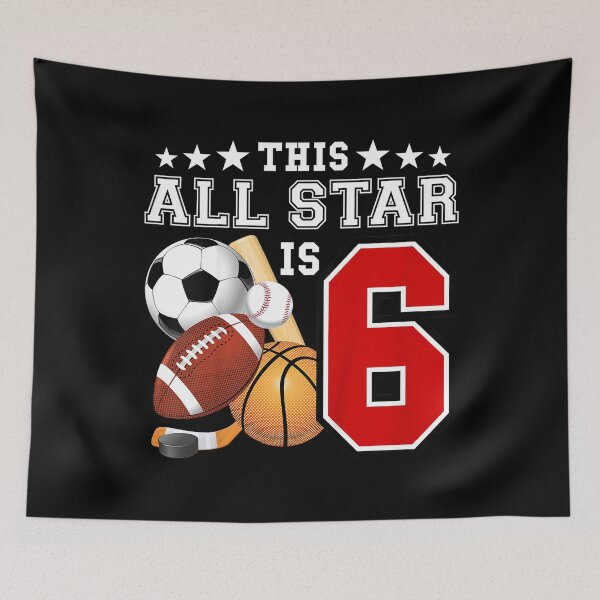 Item preview, 6 Year Old Sports Star Birthday Party All Sport 6th Gift designed and sold by PamQBennett.