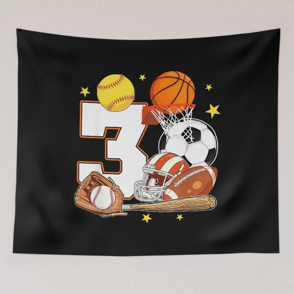 Item preview, 3rd Birthday Sports Birthday Theme 3 Year Old Birthday designed and sold by PamQBennett.