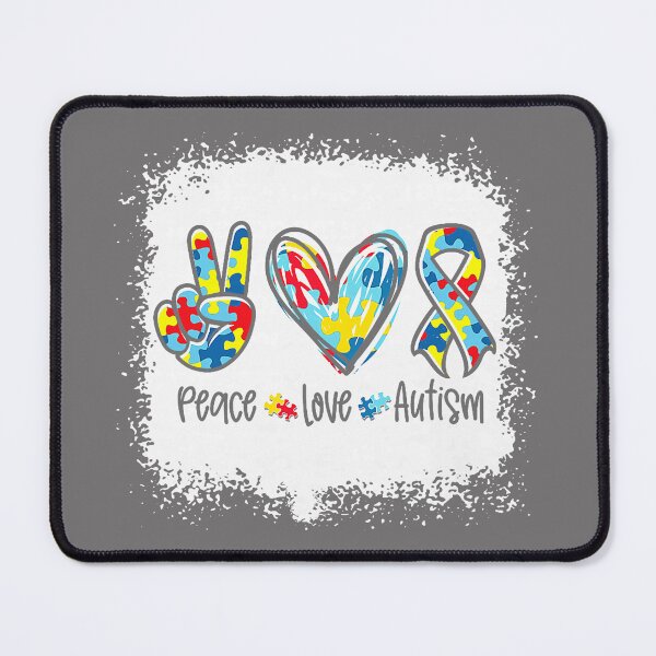 Item preview, Autism Awareness Peace Love Autism Puzzle Ribbon Bleached designed and sold by KristineLi.