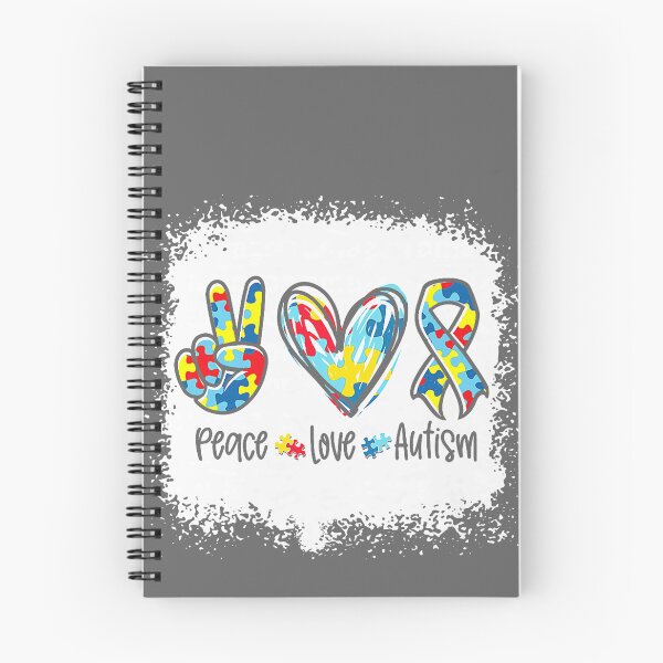 Item preview, Autism Awareness Peace Love Autism Puzzle Ribbon Bleached designed and sold by KristineLi.