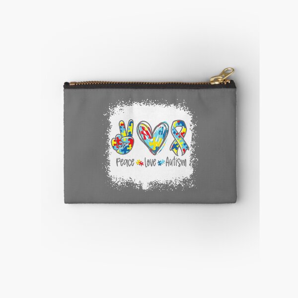 Item preview, Autism Awareness Peace Love Autism Puzzle Ribbon Bleached designed and sold by KristineLi.