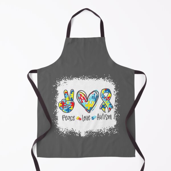 Item preview, Autism Awareness Peace Love Autism Puzzle Ribbon Bleached designed and sold by KristineLi.