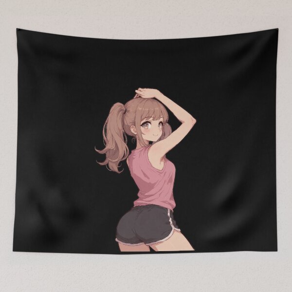 Item preview, Cute Sporty Anime Girl Sticker – Kawaii Athletic Ponytail Lookover designed and sold by glitchman2.
