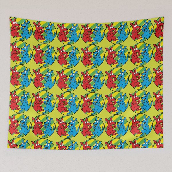 Item preview, “Red and Blue Boxing Kangaroos” designed and sold by Prime legend .