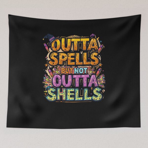 Item preview, Outta Spells But Not Outta Shells-fantasy meme, funny wizard, sarcasm designed and sold by ChameraDesign.