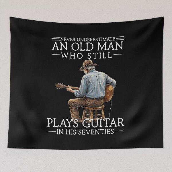 Item preview, Enever Underestimate an Old Man Who Still Plays Guitar in designed and sold by Cheesymatiion.