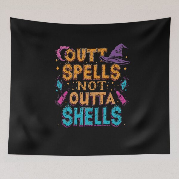 Item preview, Outta Spells But Not Outta Shells-fantasy meme, funny wizard, sarcasm designed and sold by ChameraDesign.