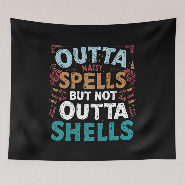 Item preview, Outta Spells But Not Outta Shells-fantasy meme, funny wizard, sarcasm designed and sold by ChameraDesign.
