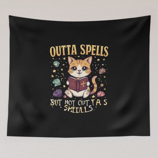 Item preview, Outta Spells But Not Outta Shells-fantasy meme, funny wizard, sarcasm designed and sold by ChameraDesign.