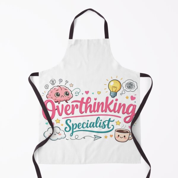Item preview, Overthinking Specialist Cute Brain Cartoon Funny Introvert Quote Design designed and sold by Sanika arts .