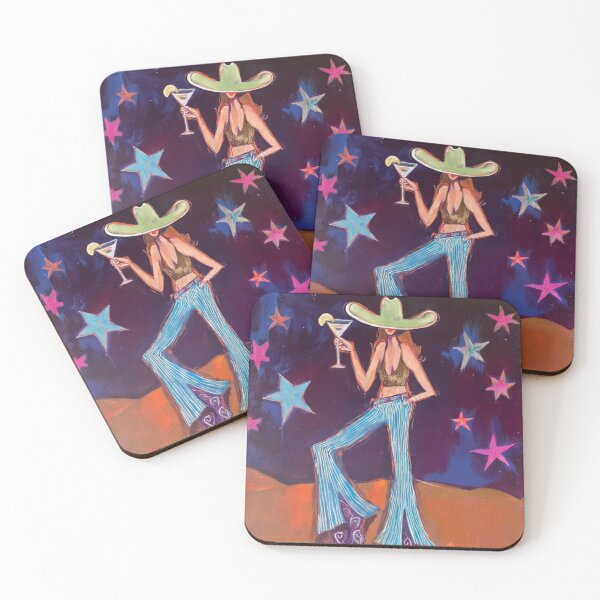 Item preview, Space Cowgirl Desert Night Martini - Western Aesthetic Artwork designed and sold by Vicky021.