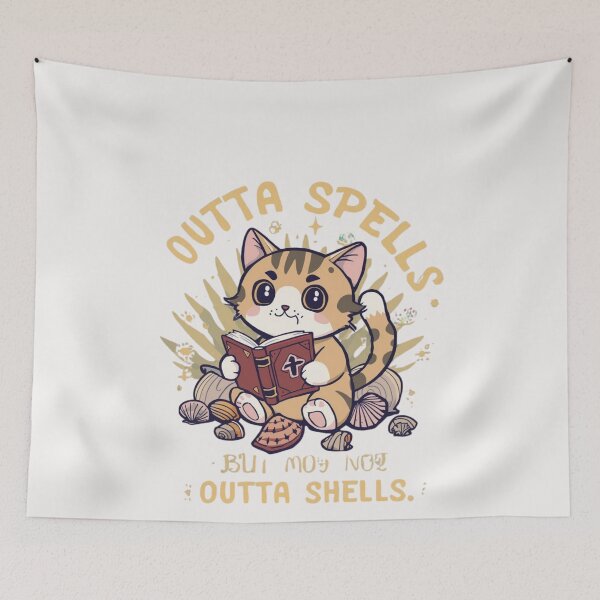 Item preview, Outta Spells But Not Outta Shells-fantasy meme, funny wizard, sarcasm designed and sold by ChameraDesign.