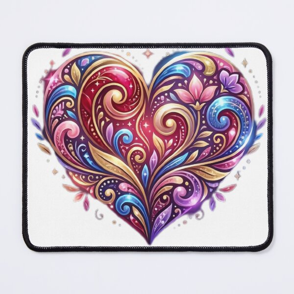 Item preview, Radiant Heart Art - Elegant Golden & Ruby Filigree designed and sold by YoThinIT.