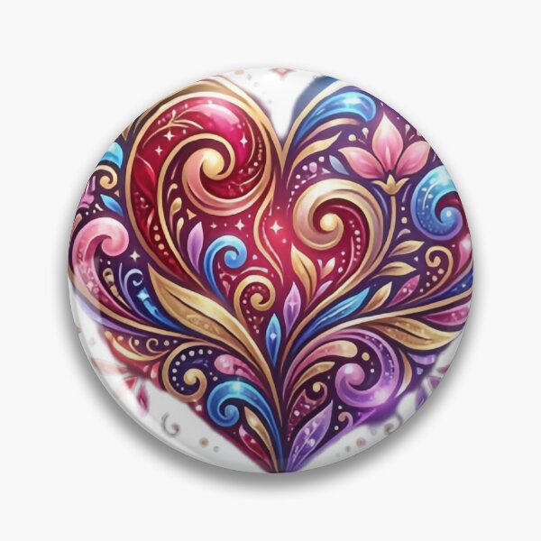 Item preview, Radiant Heart Art - Elegant Golden & Ruby Filigree designed and sold by YoThinIT.