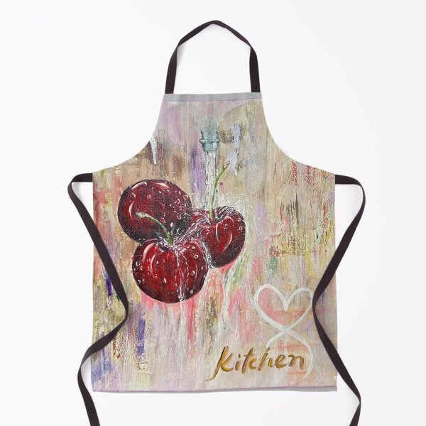 Item preview, Rustic Kitchen decor with a glossy dark red juicy cherries under water splash designed and sold by BigSquareOfficial.