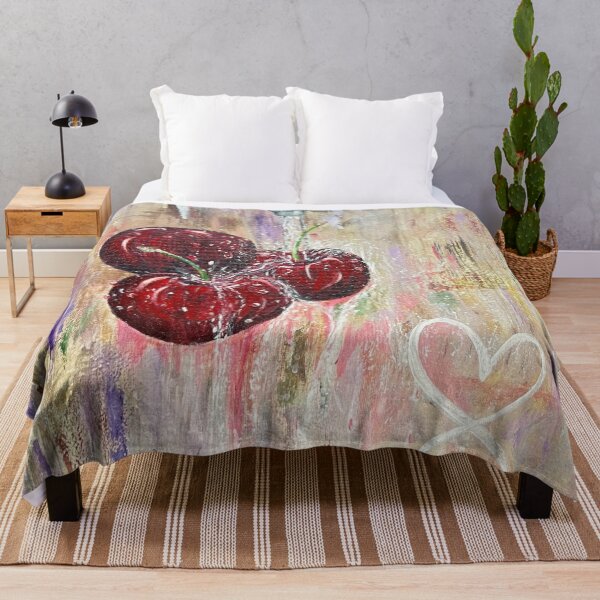 Item preview, Rustic Kitchen decor with a glossy dark red juicy cherries under water splash designed and sold by BigSquareOfficial.
