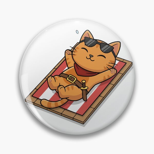 Item preview, Pirate Cat Relaxing on Sun Mat designed and sold by VisioraCreative.