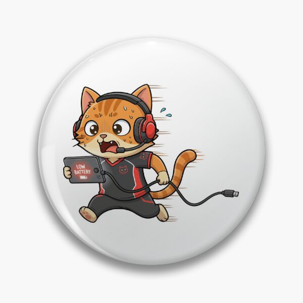 Item preview, Low Battery Gamer Cat designed and sold by VisioraCreative.