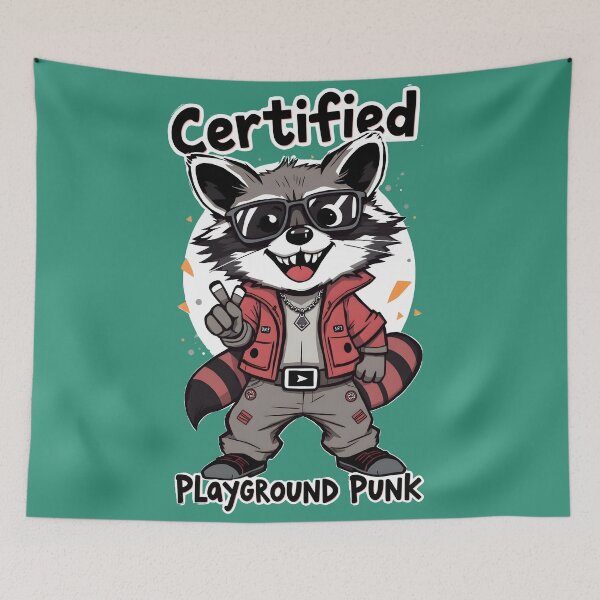 Item preview, Certified Playground Punk - Cool Raccoon with Sunglasses Attitude Kids Design designed and sold by Amplify-n-Co.