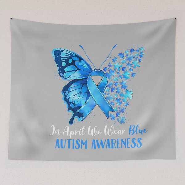 Item preview, in April We Wear Blue Autism Awareness Butterfly Puzzle designed and sold by mjohnson9.