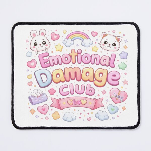 Item preview, Cute Emotional Damage Club Kawaii Pastel Mental Health Humor Design designed and sold by Sanika arts .