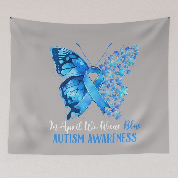Item preview, in April We Wear Blue Autism Awareness Butterfly Puzzle designed and sold by GreggRoss.
