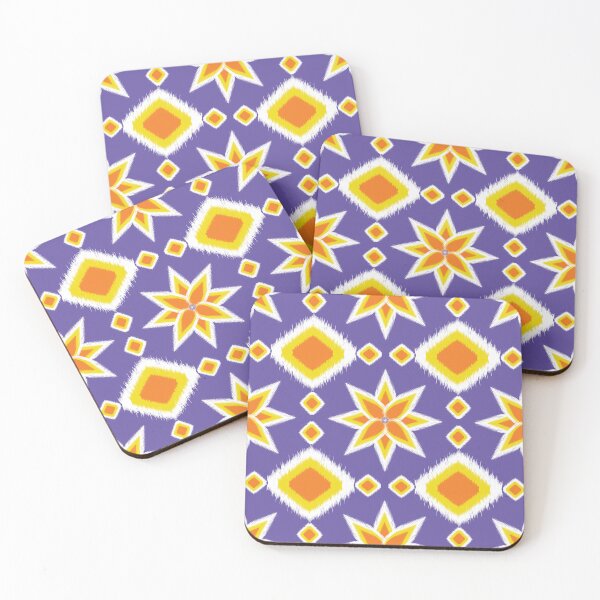 Item preview, The pattern is a triangle framed in white and orange, yellow On purple background designed and sold by ChaReePat.