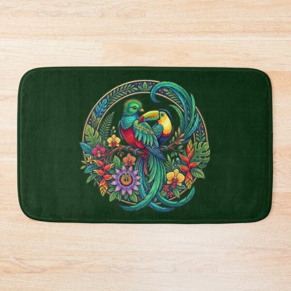 Item preview, Tropical Harmony – Quetzal & Toucan Emblem designed and sold by Dogandesighn.