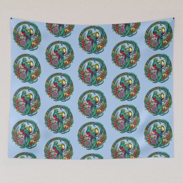 Item preview, Tropical Harmony – Quetzal & Toucan Emblem designed and sold by Dogandesighn.